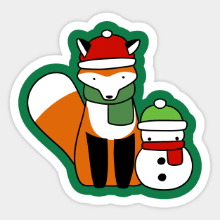 Fox and Snowman Sticker